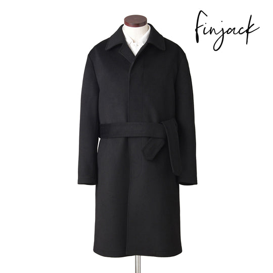 Finjack ウールカシミヤ シングルバルカラーコート col.ブラック