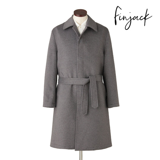 Finjack PIACENZA カシミヤ シングルバルカラーコート col.グレー