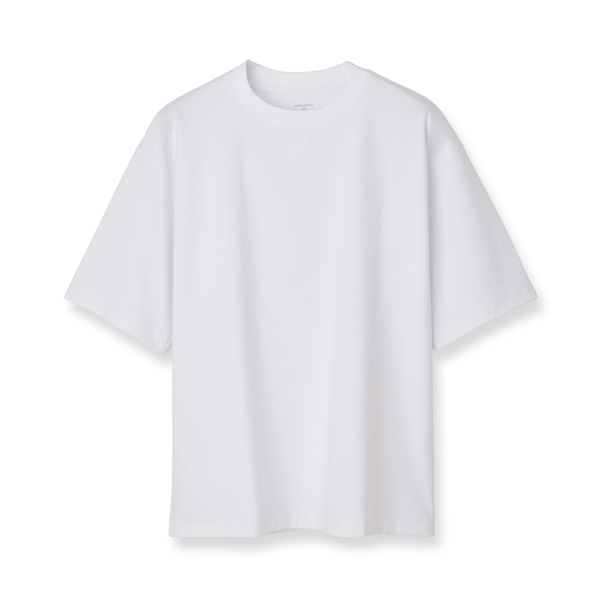 7oz コンパクトヤーンストレッチジャージー ビッグシルエットTシャツ col.ホワイト