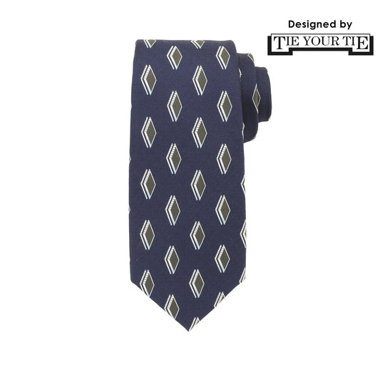 TIE YOUR TIE監修 ハンドメイドネクタイ col.ブルーｘグレー