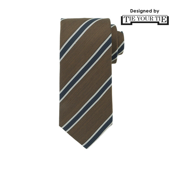 TIE YOUR TIE監修 ハンドメイドネクタイ col.ブラウン ｘ ネイビー