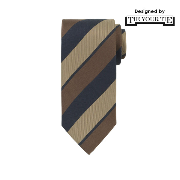 TIE YOUR TIE監修 ハンドメイドネクタイ col.ダークネイビー×ブラウン