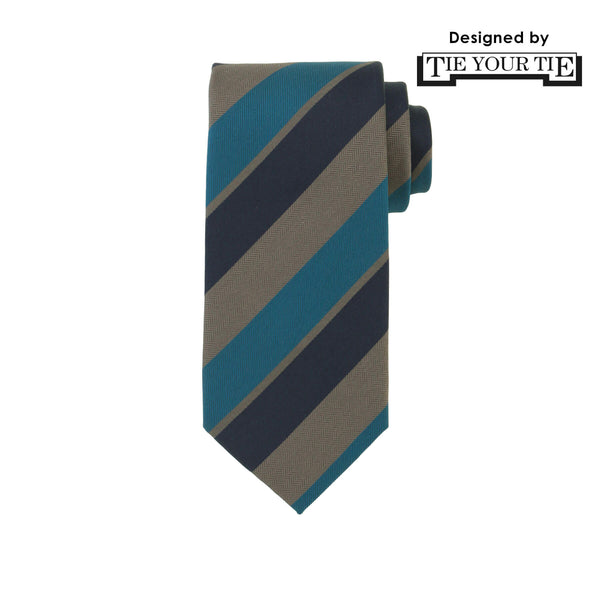 TIE YOUR TIE監修 ハンドメイドネクタイ col.グレー×ブルー