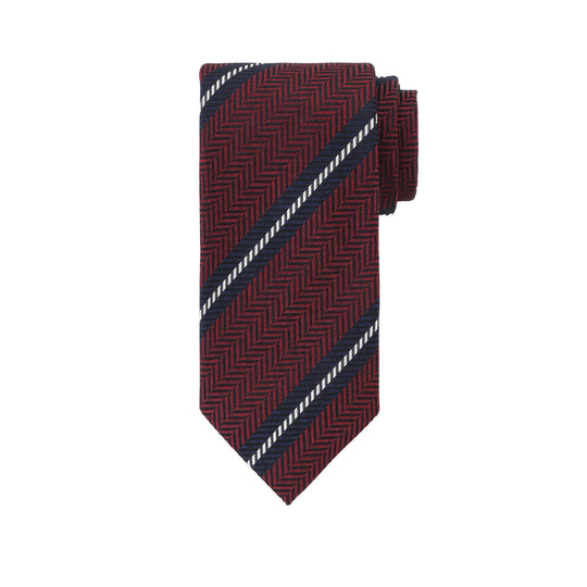 ハンドメイドネクタイ col.ボルドー×ネイビー