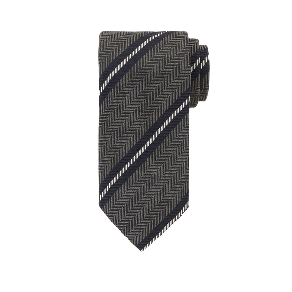 ハンドメイドネクタイ col.グレー×ネイビー