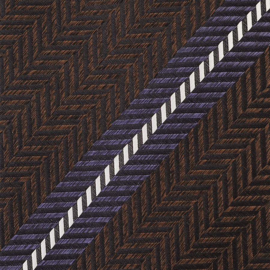 ハンドメイドネクタイ col.ブラウン×ブルー