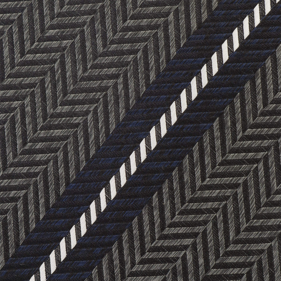 ハンドメイドネクタイ col.グレー×ネイビー