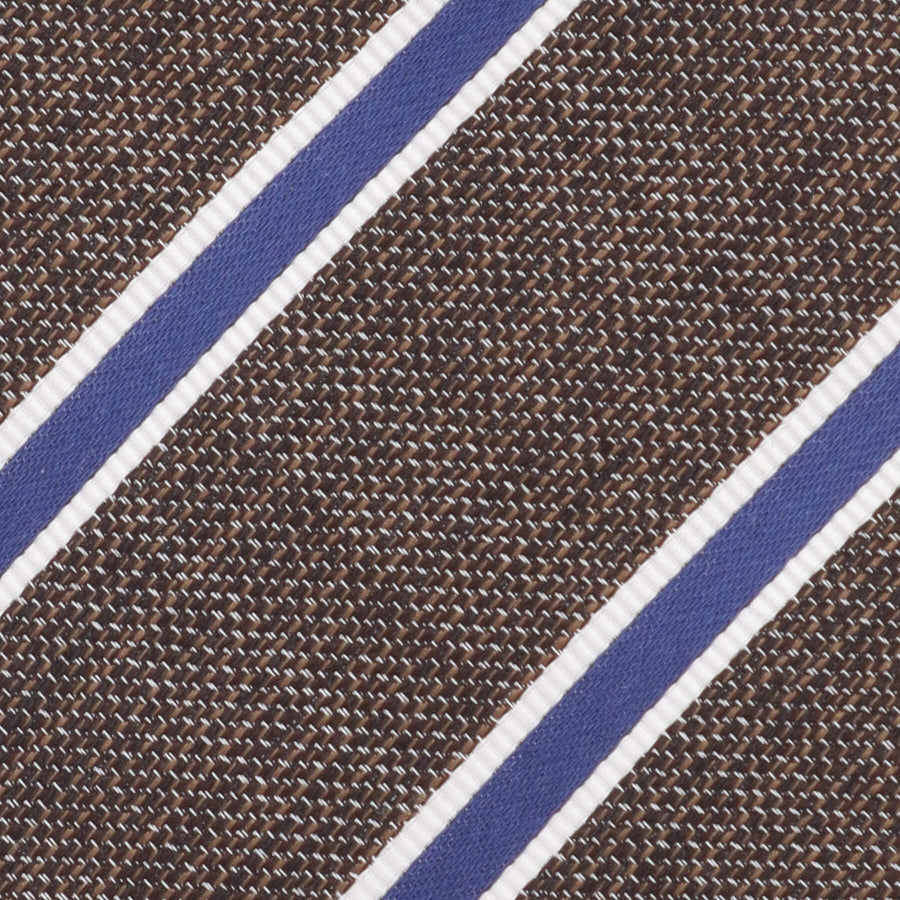 リネンシルク ハンドメイドネクタイ col.ブラウン