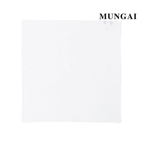 MUNGAI ハンドロールステッチ リネンポケットチーフ col.ホワイト