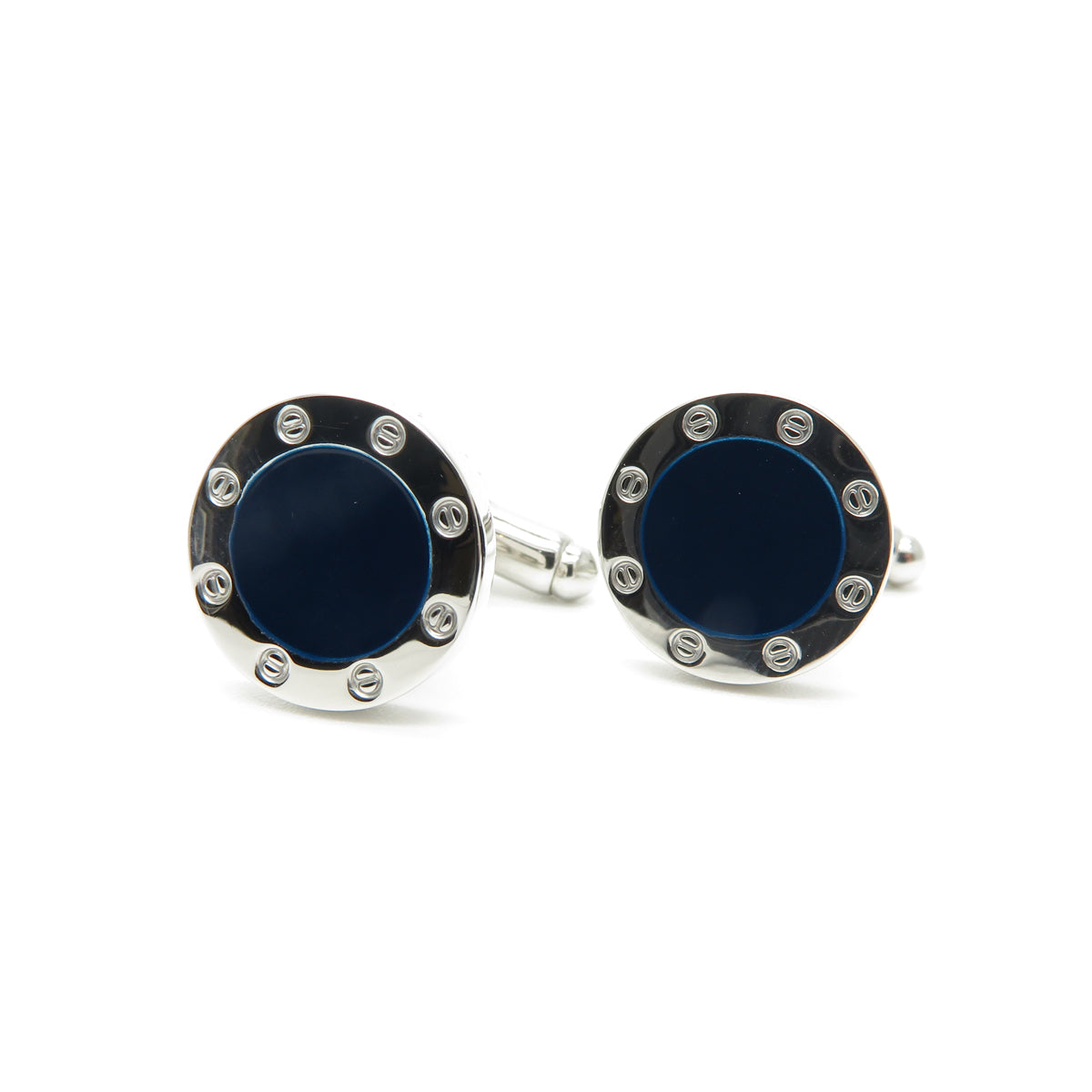 Louis FAGLIN Imperiale Navy Silver Cufflinks - ARCODIO