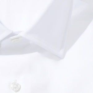 140番手双糸ブロード白の襟型仕様（ショートポイントレギュラーカラー）