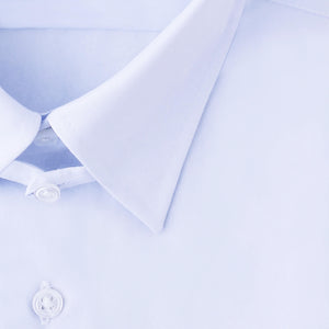 3Functionsブロードシャツサックスブルーの襟型仕様（タブカラー）