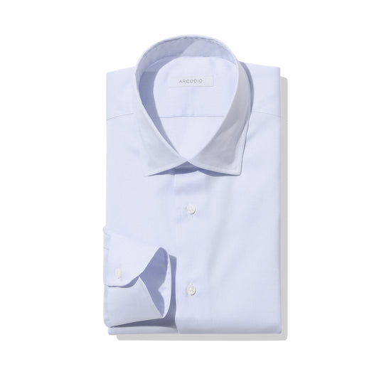 GINO｜140番手双糸ピンオックス リンクルレジスタント  col.サックスブルー