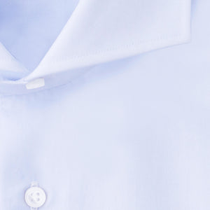 3Functionsブロードシャツサックスブルーの襟型仕様（ホリゾンタル）