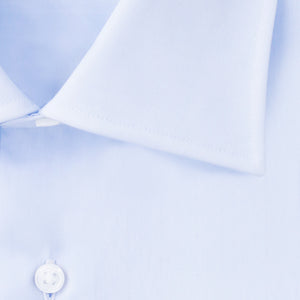 3Functionsブロードシャツサックスブルーの襟型仕様（セミワイド）
